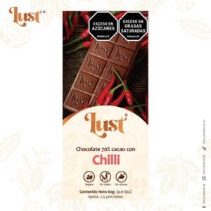 Barra de chocolate 70% cacao con chilli